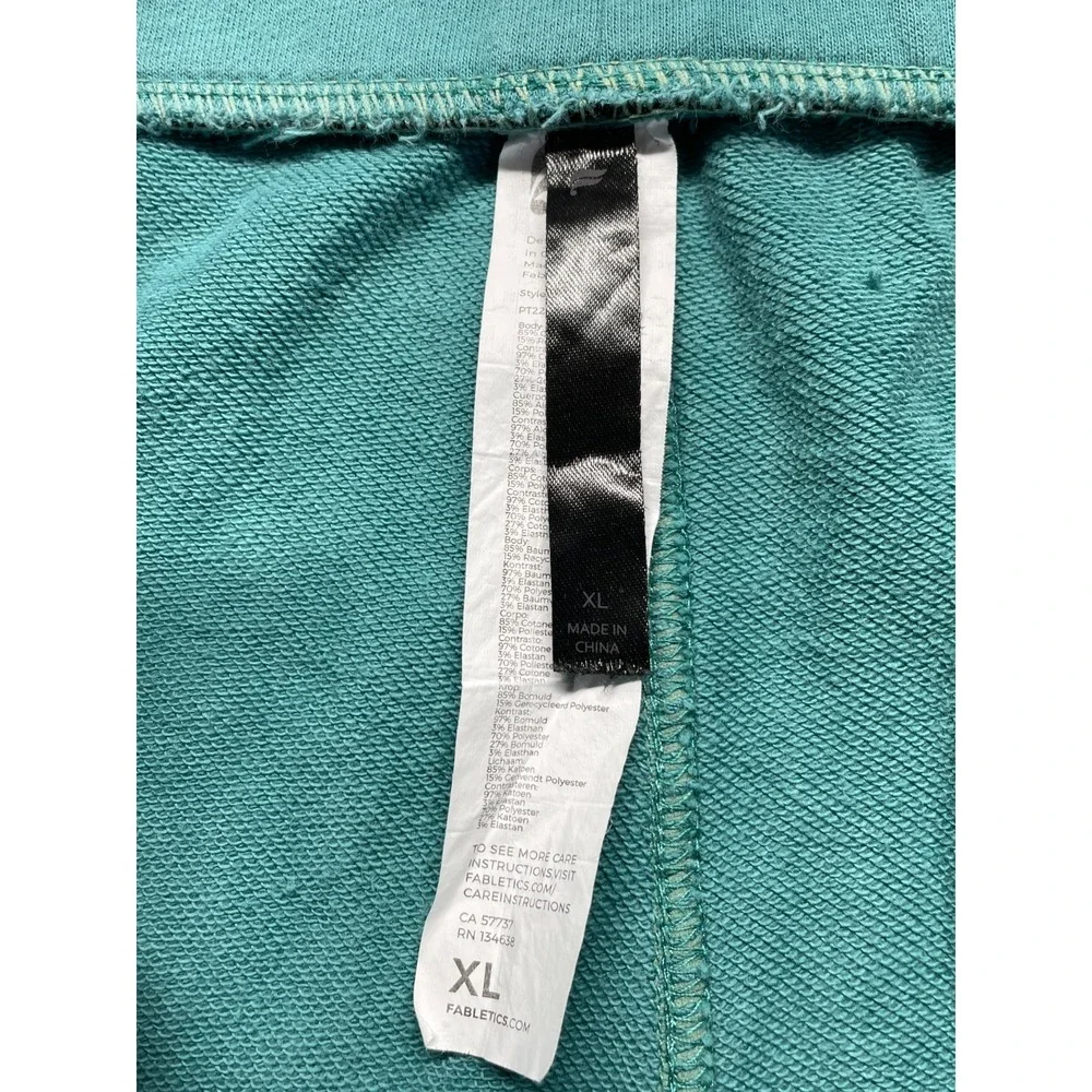 Fabletics Jogger Pants Mens XL Teal Tapered Leg Drawstring Gym Training Athletic